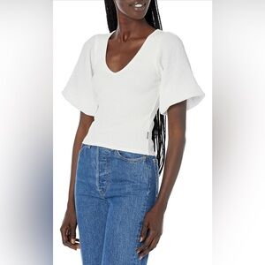 Buffalo David Bitton Women's Clotilde Mixed Media V Neck